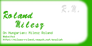 roland milesz business card